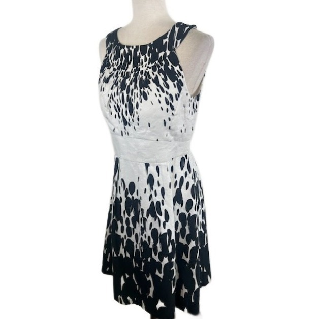 Jax Dress White Black Fit & Flare Sleeveless Party Cocktail Women's Size 10